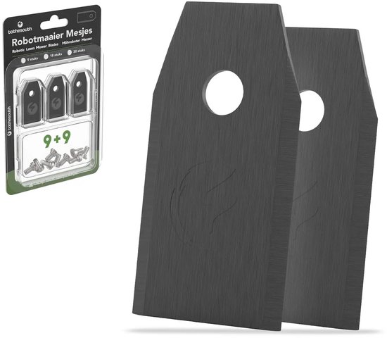 Lames de tondeuse robot universelles To the South® adaptées aux modèles Gardena, Husqvarna, McCulloch, Yard Force, Segway, Garden Feelings, Cramer, ECOVACS, Ferrex et Florabest - Revêtement noir - 9 pièces