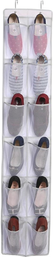 Over de deur schoen organizer, hangende schoenhouder met grote zakken voor opslag sneakers, woonaccessoires opknoping schoen organisator opknoping kast schoen organizer, ruimtebesparende schoenhouder