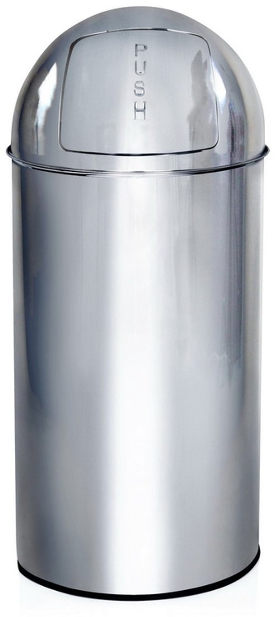 Prullenbak - 35L - Chroom - Plaatstaal - Push