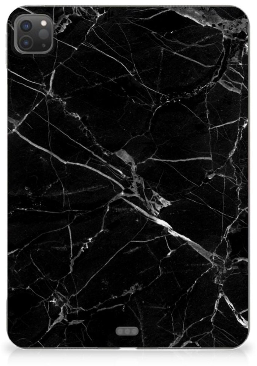 iPad Pro 11 (2024) Tablet Back Cover Marmer Zwart - Origineel Cadeau Vader