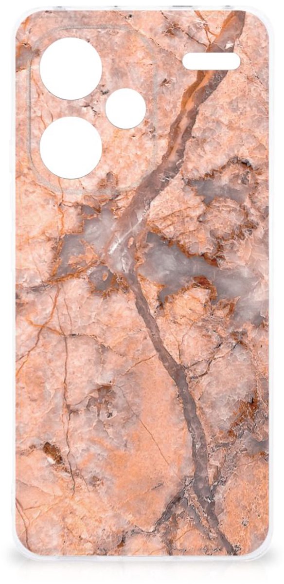 Xiaomi Redmi Note 13 Pro Plus TPU Siliconen Hoesje Marmer Oranje