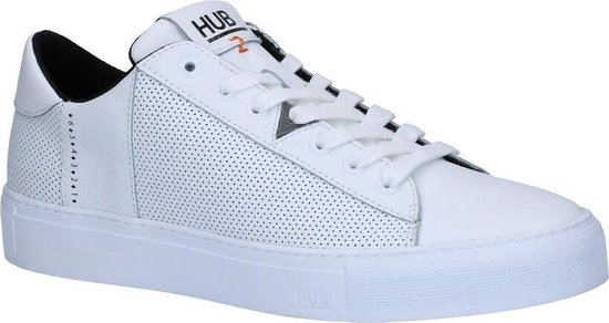 schoolbord Aan Hallo HUB Hook-m Lage sneakers - Leren Sneaker - Heren - Wit - Maat 43 | bol.com