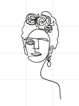 IXXI Frida Kahlo, Julia Hariri - 60 x 80 cm - Support d'accrochage gratuit - Grande Décoration murale et posters - Graphisme, Line art, Illustrations,