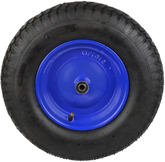 GEKO Blauw wiel - 140 kg draagkracht - 6-laags - Inclusief as - Voor kruiwagens en karren van Geko — afbeelding 4