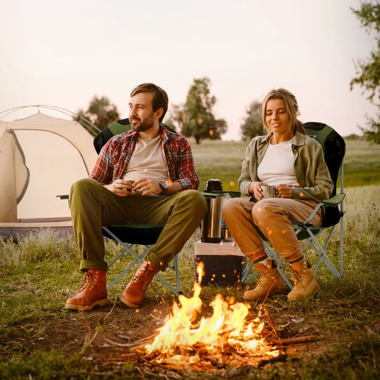 Opvouwbare campingstoel tot 150 kg Khaki met bekerhouder incl. draagtas HAUKI — afbeelding 4