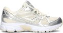 Crème en zilverkleurige Saucony sneaker met mesh en veters.