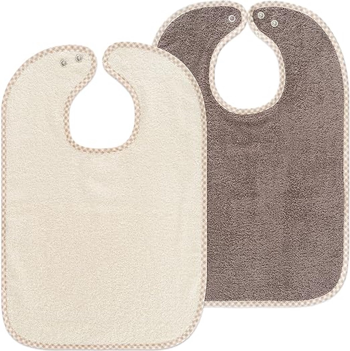 MIMUSELINA Set van 5 waterdichte en absorberende babyslabbetjes, zachte badstof, duurzaam, herbruikbaar, van katoen, ideaal voor kleuterscholen, gemaakt in Spanje, Lavendel, 10 Stuk, One size