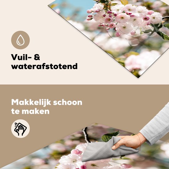 KitchenYeah® Inductie beschermer 80x52 cm - Bloemen - Bloesem - Lente - Kookplaataccessoires - Afdekplaat voor kookplaat - Inductiebeschermer - Inductiemat - Inductieplaat mat