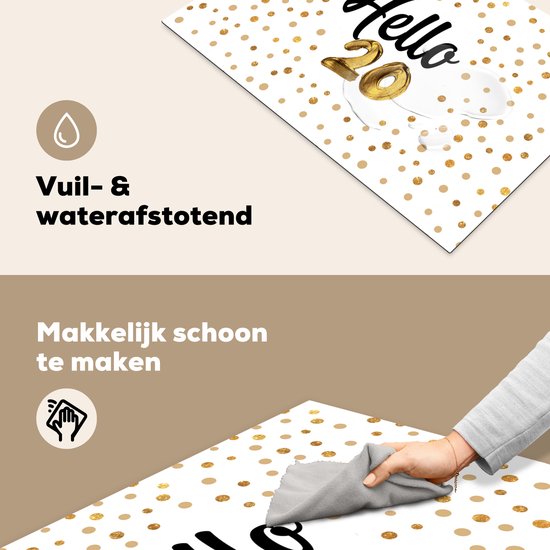 KitchenYeah® Inductie beschermer 76x51.5 cm - Jubileum - 20 jaar - Design - Kookplaataccessoires - Afdekplaat voor kookplaat - Inductiebeschermer - Inductiemat - Inductieplaat mat