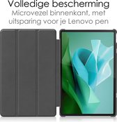 Hoesje Geschikt voor Lenovo Tab P12 Hoesje Case Hard Cover Hoes Book Case Met Uitsparing Geschikt voor Lenovo Pen Met Screenprotector - Donkerblauw