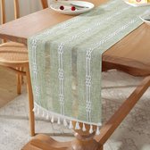 Boho Tafelloper, Macrame Tafelloper, Landhuisstijl Tafelloper met Kwastjes, Tafelloper voor Decoratie Boho, Bruiloft, Bruidsdouche, Eettafel Decor, Feesten, Desserttafel