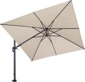 Garden Impressions Hawaii parasol - 3x3 m ecru doek - inclusief 90 kg parasolvoet en bijpassende parasolhoes