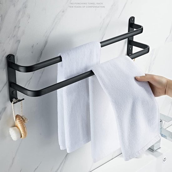 Handdoekhouders - Modern - Zwart - 60 cm - Handdoekrek kopen