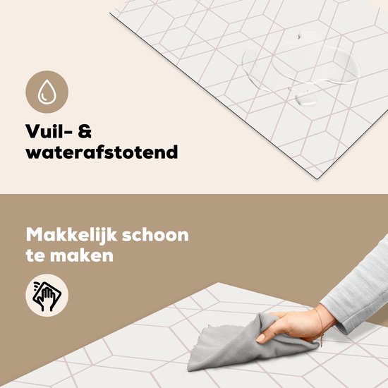 KitchenYeah® Inductie beschermer 81x52 cm - Mozaïek - Design - Geometrie - Kookplaataccessoires - Afdekplaat voor kookplaat - Inductiebeschermer - Inductiemat - Inductieplaat mat