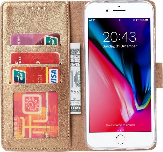 Siliconen Phone Wallet Bookcase adaptée à iPhone