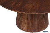Salontafel 'Miguel' 80 cm Rond Lichtbruin, Structuur en blad massief hout Mangolia