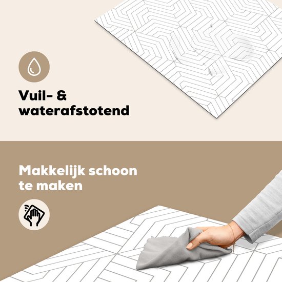 KitchenYeah® Inductie beschermer 65x52 cm - Abstract - Patronen - Design - Lijn - Kookplaataccessoires - Afdekplaat voor kookplaat - Inductiebeschermer - Inductiemat - Inductieplaat mat