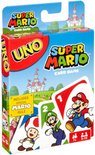 Doos UNO Super Mario met Mario, Luigi en Toad. Bevat speciale Mario-regel.
