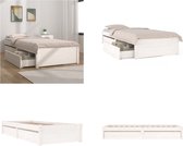 vidaXL Bedframe met lades wit 75x190 cm 2FT6 Small Single - Bedframe - Bedframes - Eenpersoonsbed - Bed