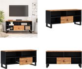 vidaXL Tv-meubel 100x33x46 cm massief acaciahout en bewerkt hout - Tv-meubel - Tv-meubelen - Tv-standaard - Televisiemeubel