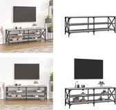 vidaXL Tv-meubel 140x40x50 cm bewerkt hout grijs sonoma eikenkleurig - Tv-kast - Tv-kasten - Tv-meubel - Hifi-meubel