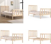 vidaXL Bedframe massief grenenhout 90x190 cm 3FT Single - Bedframe - Bedframes - Eenpersoonsbed - Bed