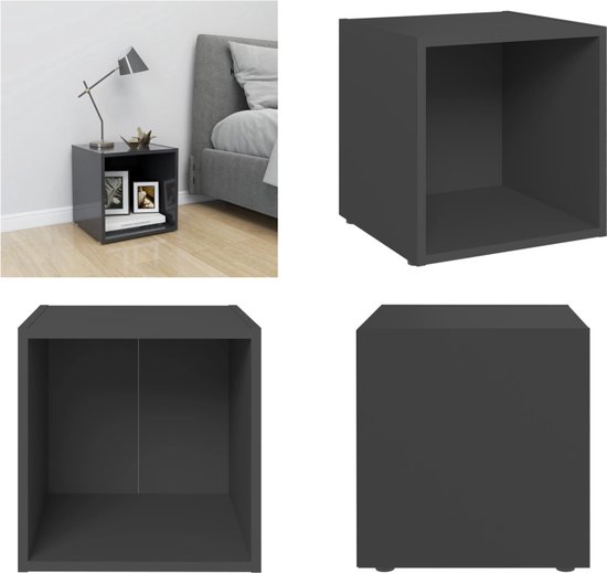 vidaXL TV-kast Hoogglans Wit 102 x 34,5 x 50 cm Bewerkt hout - Kasten