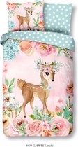 Good Morning Kinderdekbedovertrek "bambi met bloemen" - Multi - (140x200/220 cm) - Katoen