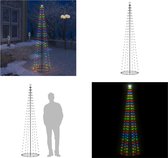 vidaXL Kegelkerstboom 136 LED's 70x240 cm meerkleurig - Kerstboom - Kerstbomen - Lichtboom - Lichtbomen