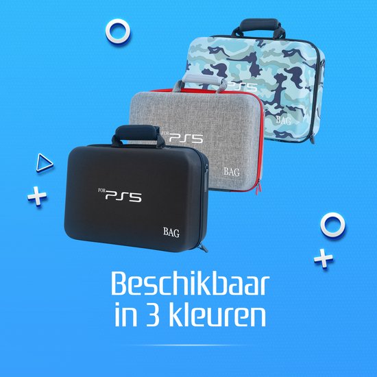 Étui adapté pour Playstation 5 - Espace pour écouteurs, Manettes et Spellen - Comprend bandoulière - Étanche - Sac de rangement pour PS5 - Étui pour PS5 - Zwart - Étui rigide - Étui de protection