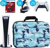 K&G PS5 Case - Luxe Opbergtas - Multifunctioneel - Waterdicht - Camo Blauw - Playstation 5 Accessoires - PS5 Tas - PS5 Koffer