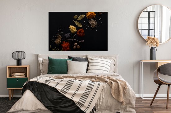 Affiche Herbes - Zwart - Épices - Cuisine - Cuisine - 120x80 cm