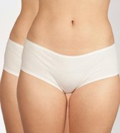 Skiny Korte short - 2 Pack 0500 White - maat 38 (38) - Dames Volwassenen - Katoen/elastaan- 082309-0500-38