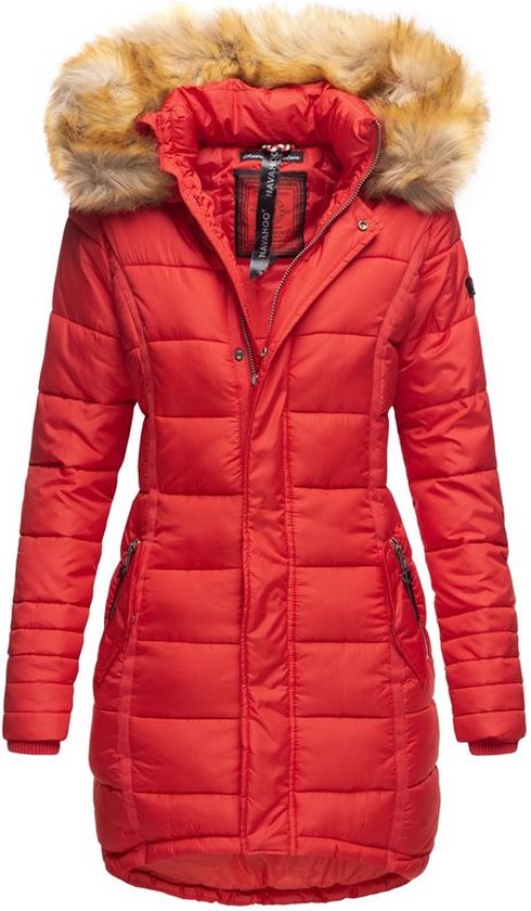 Warm & Comfortabel Navahoo Papaya - Winterjas Dames - Volwassen - Capuchon - Rood - XL