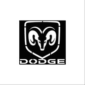 Dodge - Logo - Metaalkunst - Rood - 60 x 64 cm - Auto Decoratie - Muur Decoratie- Man Cave - Cadeau voor man- Inclusief ophangsysteem