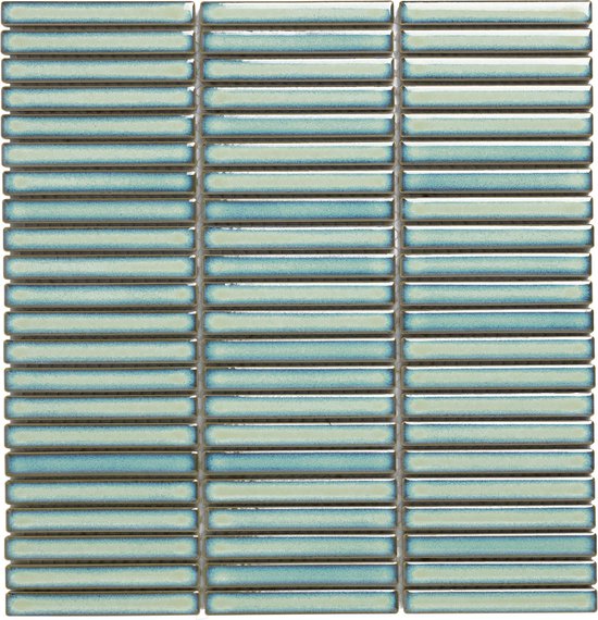 Mozaïek Sevilla Kit-Kat 28.2x30.8 cm Geglazuurd Porselein, Glanzend Licht Groen Spikkels (Prijs Per 0.87 m2)