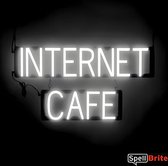 INTERNET CAFE - Lichtreclame Neon LED bord verlicht | SpellBrite | 71 x 38 cm | 6 Dimstanden - 8 Lichtanimaties | Reclamebord neon verlichting