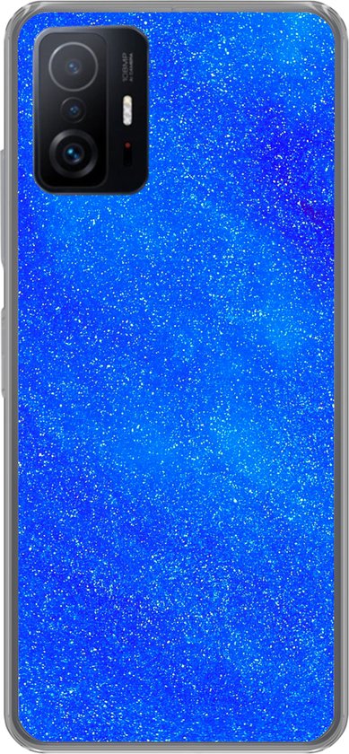 Coque Xiaomi 11T Pro - Texture scintillante bleue dans un motif en mouvement - Coque de téléphone en Siliconen