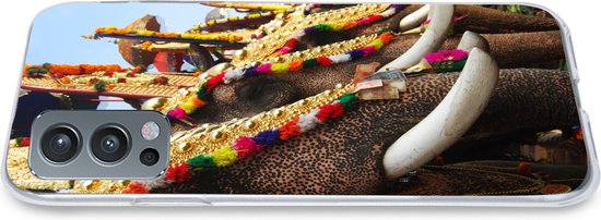 Telefoonhoesje Geschikt voor OnePlus Nord 2 5G hoesje - Olifant - Parade - Dieren - Siliconen Telefoonhoesje Telefoonhoesje