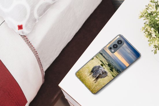 OnePlus Nord 2 5G - Rayons de soleil sur un éléphant dans la savane - Coque en Siliconen pour téléphone