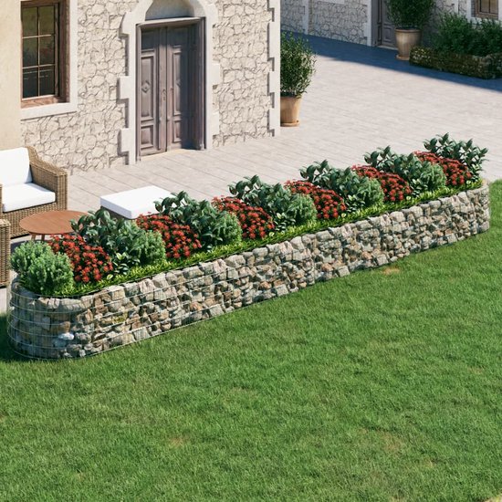 vidaXL - Gabion - plantenbak - verhoogd - 600x100x50 - cm - gegalvaniseerd - ijzer