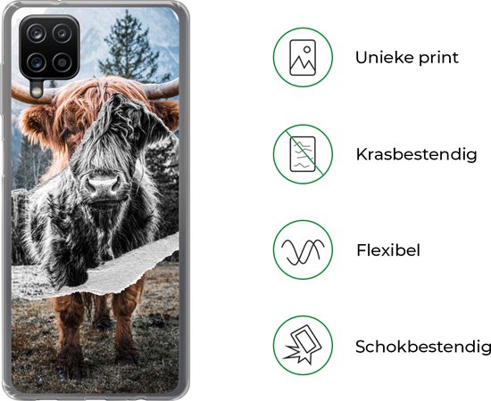 Coque Samsung Galaxy A12 - Scottish Highlander - Vache - Animaux - Siliconen