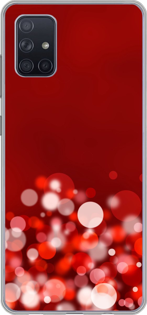 Telefoonhoesje Geschikt voor Samsung Galaxy A71 hoesje - Rood - Design - abstract - Licht - Siliconen Telefoonhoesje Telefoonhoesje