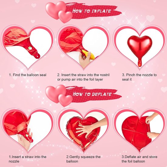 Valentijnsdag decoraties kit -I Love You hart folie ballonnen harten opknoping banner slinger, 1000 stuks rode rozenblaadjes voor Valentijnsdag