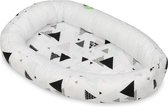 Babynest 80x55 cm | Tipitentpatroon blauw en wit