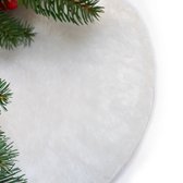 Intirilife polyester kerstboomrok kerstdeken in wit met 115,5 cm diameter