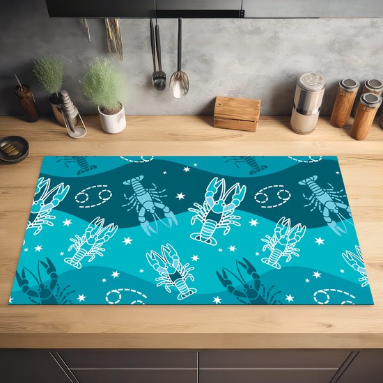 KitchenYeah® Inductie beschermer 89.6x51.6 cm - Zodiac - Kreeft - Design - Kookplaataccessoires - Afdekplaat voor kookplaat - Inductiebeschermer - Inductiemat - Inductieplaat mat