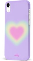 xoxo Wildhearts Daydreamer Double Layer - Hoesje geschikt voor iPhone Xr hoesje - Dames hoesje geschikt voor iPhone Xr - Kleurrijk hoesje geschikt voor iPhone Xr hoesje shockproof case - Roze hoesje met hartje