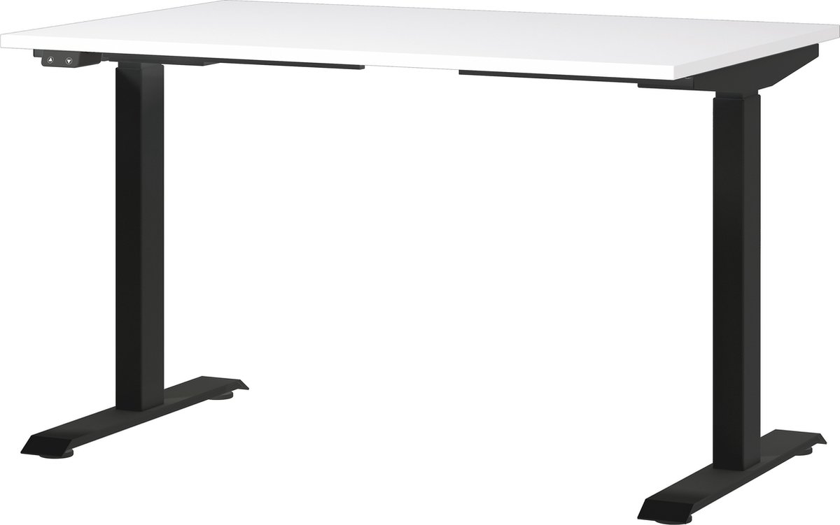 Elektrisch zit-sta Bureau Galileo Wit - Zwart - 120x80cm - Hoogte 120 cm - In hoogte verstelbaar