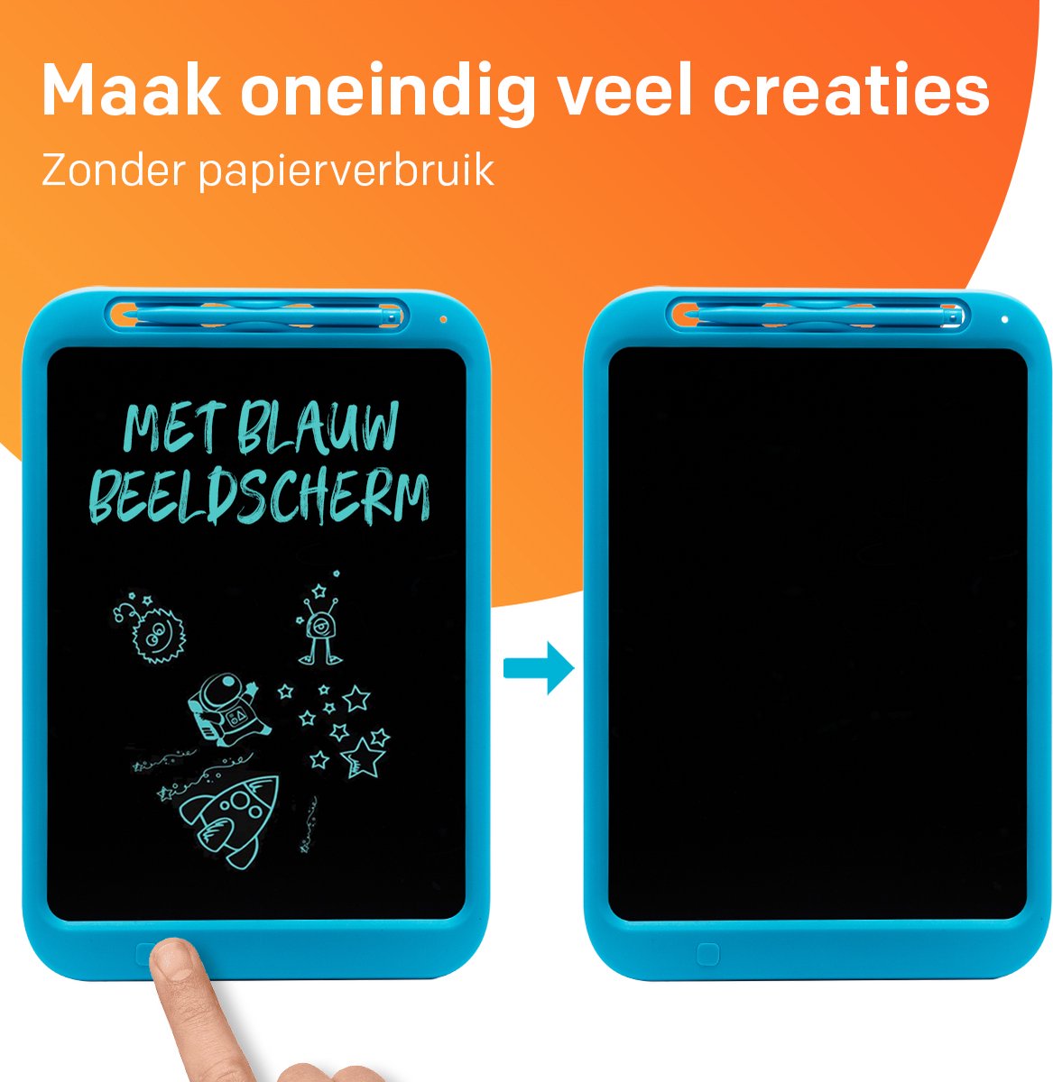 Tekentablet "Blauw" 12 inch - Educatief Speelgoed Jongen 3 Jaar - Kinderspeelgoed 4 Jaar - Tekenen - Kinderspeelgoed 5 Jaar - 6 Jaar - 7 Jaar - Leren Tekenen - Digitaal Notitieblok - Kinderspeelgoed 3 Jaar - Kadootjes - Cadeautjes - Kado - Jongens — afbeelding 7